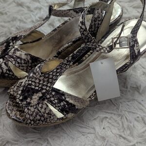 Attention Women's Snakeskin Wedge Sandals